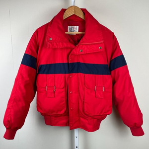 Vintage‎ UAI Sport Coat Down Filled Red Navy Blue Ski Winter Puffy Mens Small